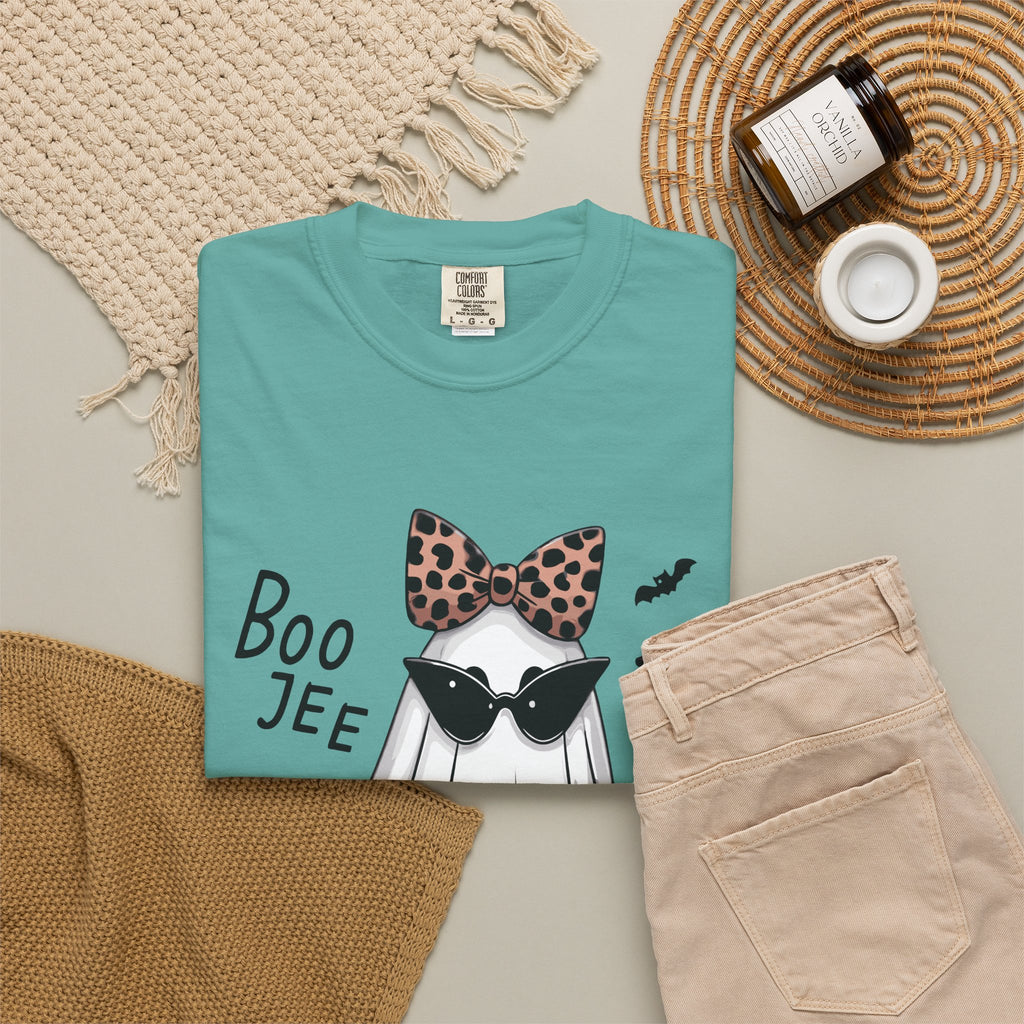 Boo Jee Leopard Ghost T‑Shirt — Cute Halloween Graphic Tee