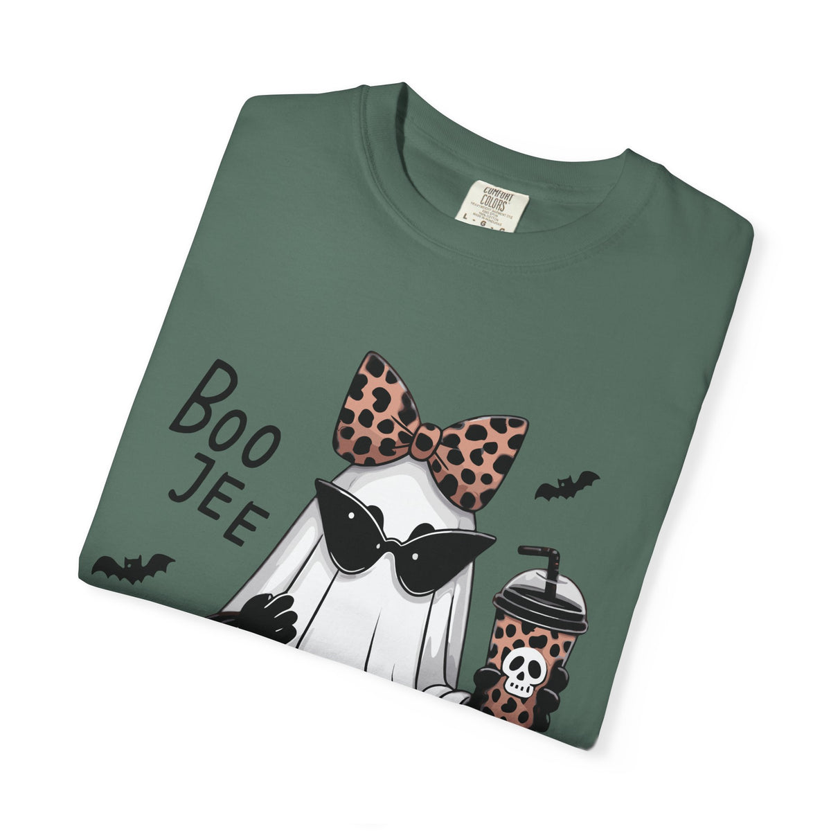 Boo Jee Leopard Ghost T‑Shirt — Cute Halloween Graphic Tee