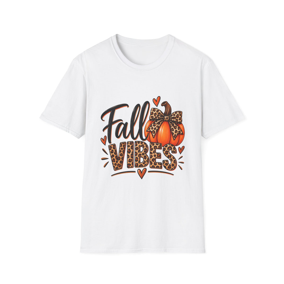 Fall Vibes T-Shirt — Leopard Pumpkin Graphic Tee