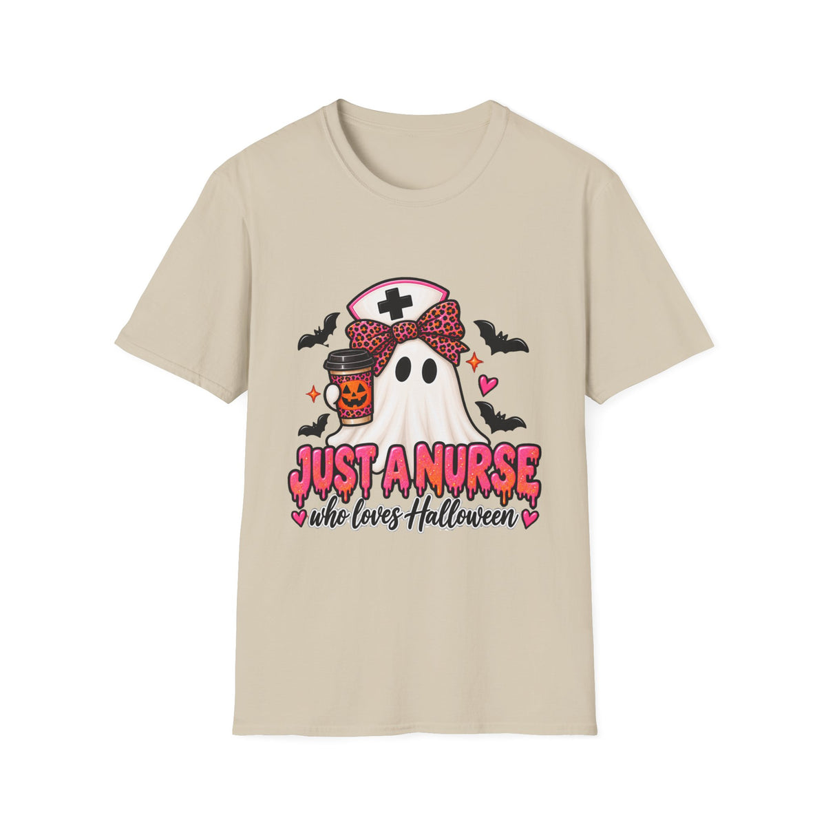 Halloween Nurse T‑Shirt – “Just a Nurse Who Loves Halloween” Ghost Design