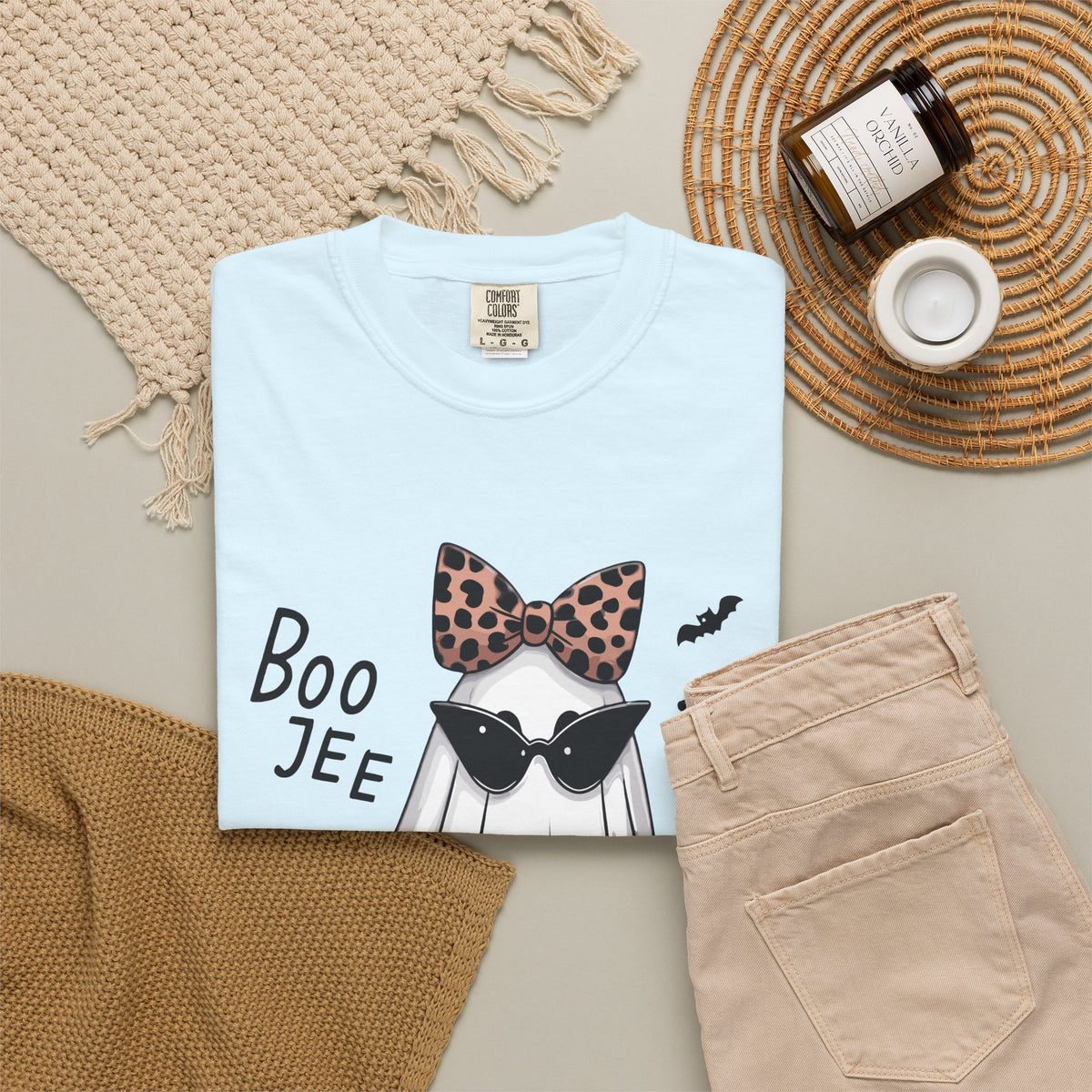 Boo Jee Leopard Ghost T‑Shirt — Cute Halloween Graphic Tee
