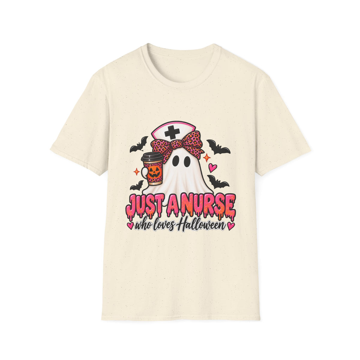 Halloween Nurse T‑Shirt – “Just a Nurse Who Loves Halloween” Ghost Design