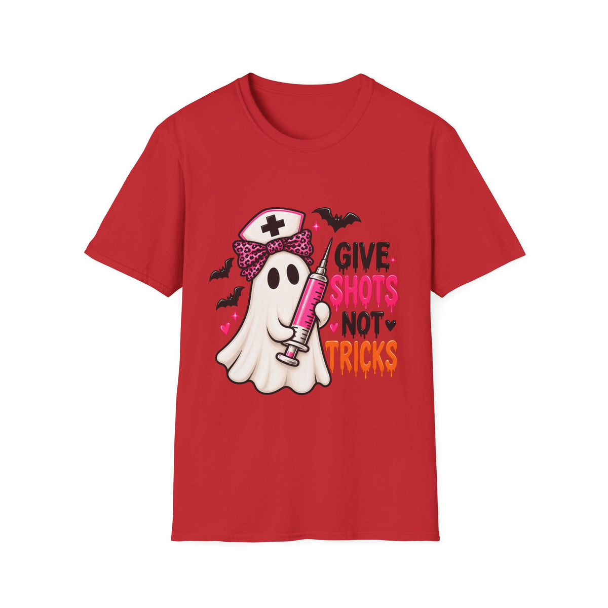 Halloween Nurse Ghost T‑Shirt — "Give Shots Not Tricks" Cute Medical Halloween Tee
