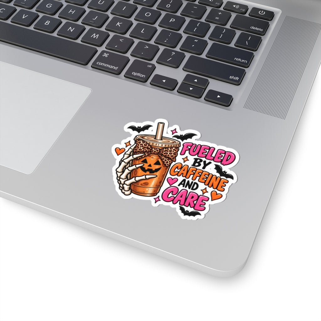 Fueled by Caffeine and Care Halloween Sticker