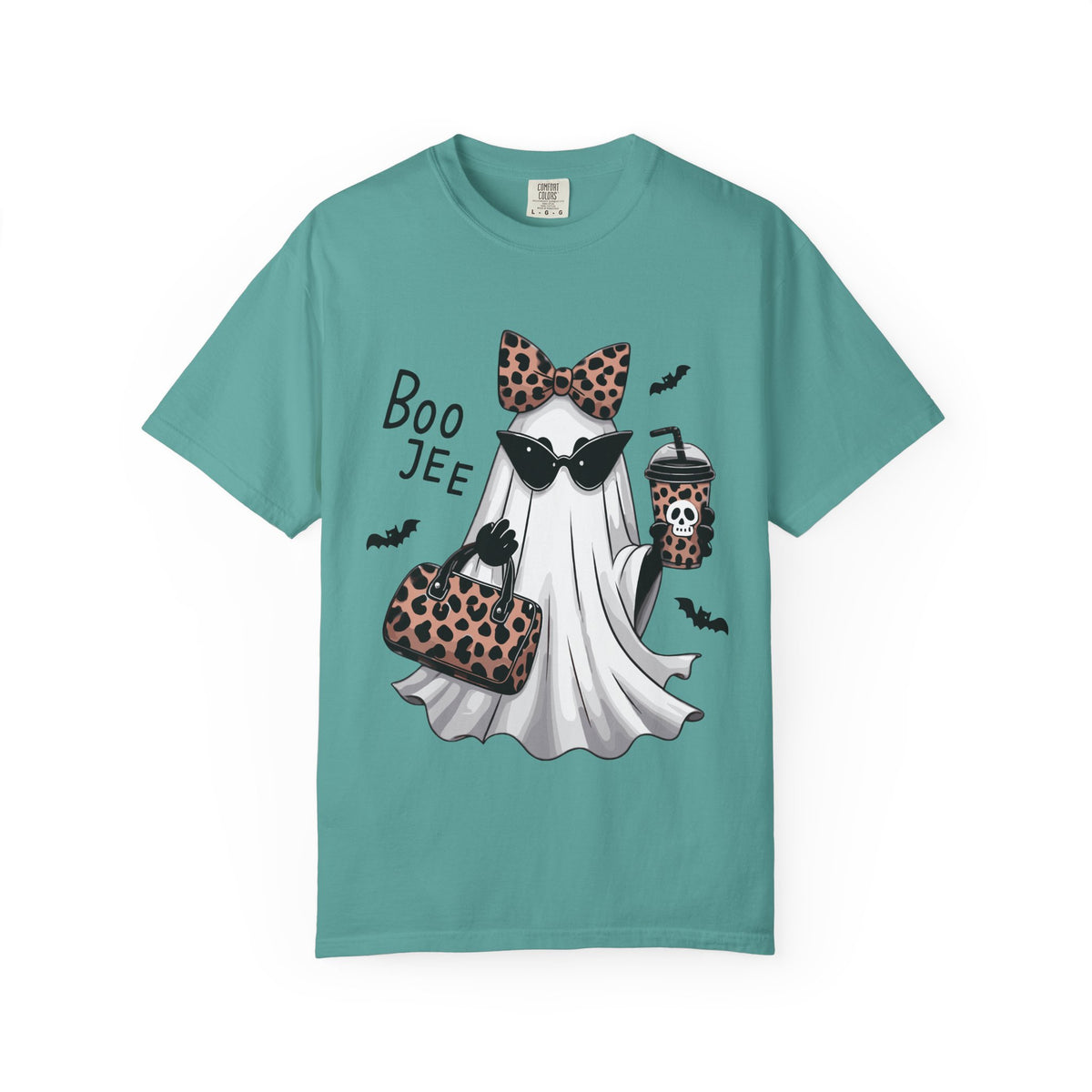 Boo Jee Leopard Ghost T‑Shirt — Cute Halloween Graphic Tee
