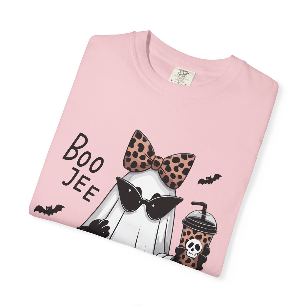 Boo Jee Leopard Ghost T‑Shirt — Cute Halloween Graphic Tee