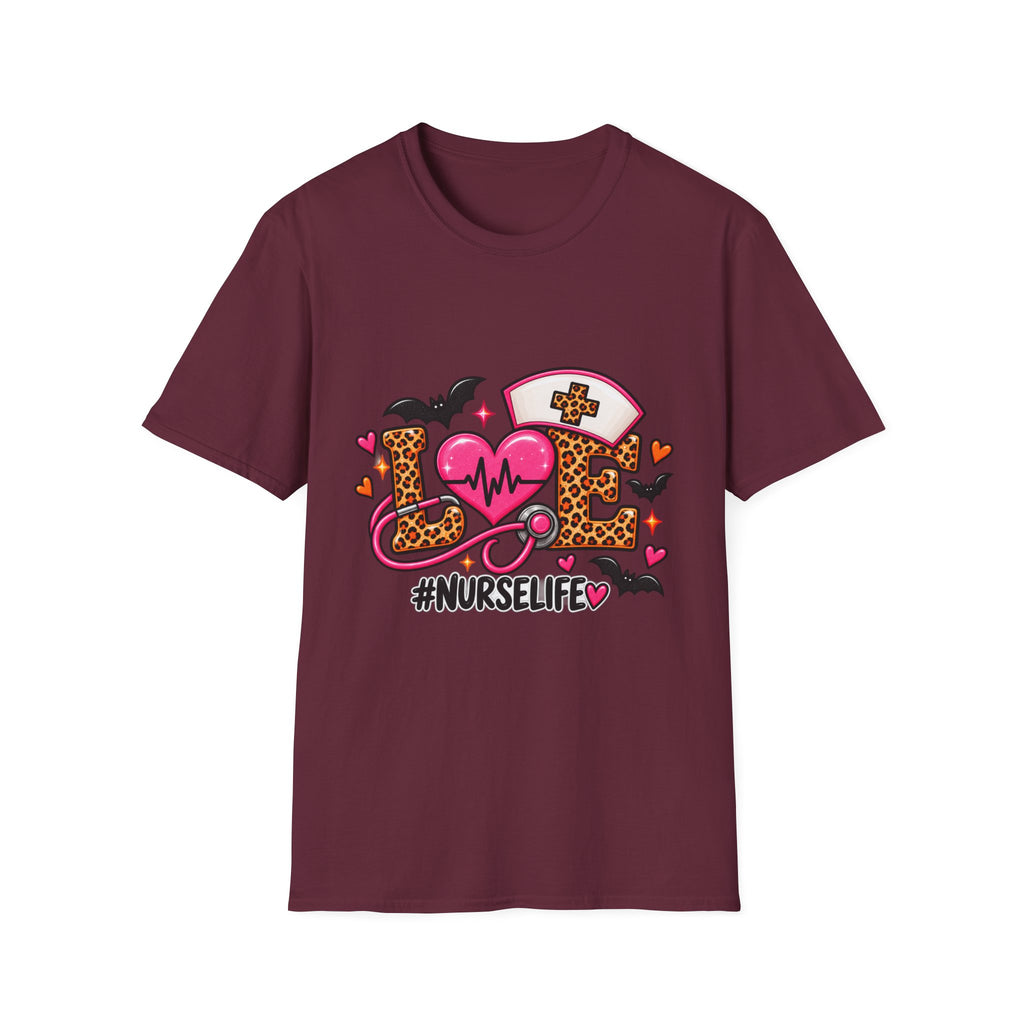 Nurse Life Love Graphic T-Shirt — #NURSELIFE Heart Stethoscope Design