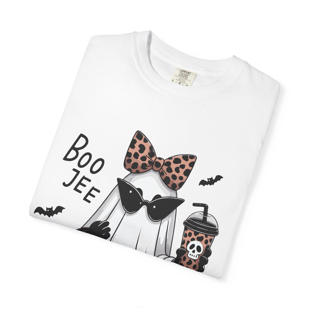 Boo Jee Leopard Ghost T‑Shirt — Cute Halloween Graphic Tee