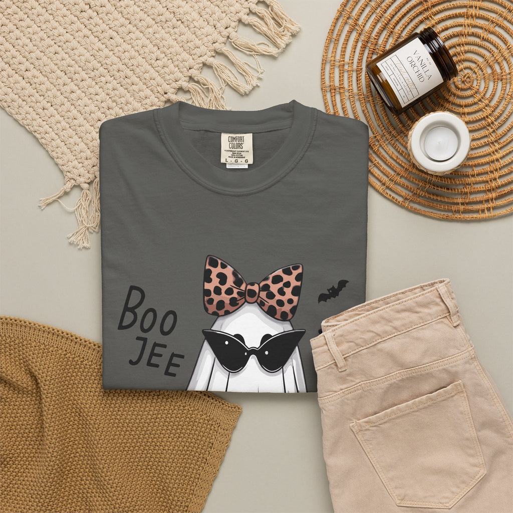 Boo Jee Leopard Ghost T‑Shirt — Cute Halloween Graphic Tee