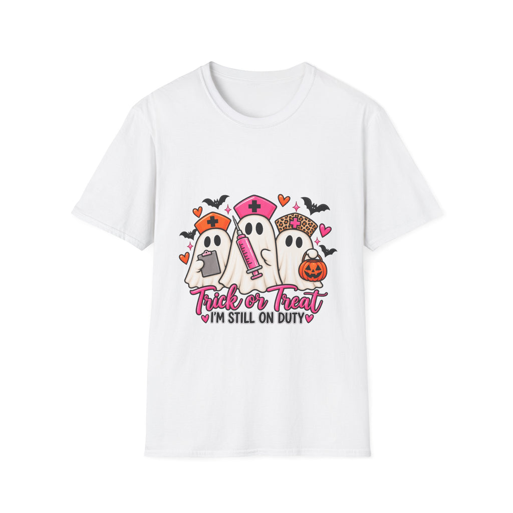 Halloween Nurse Ghosts T-Shirt – “Trick or Treat I’m Still On Duty”