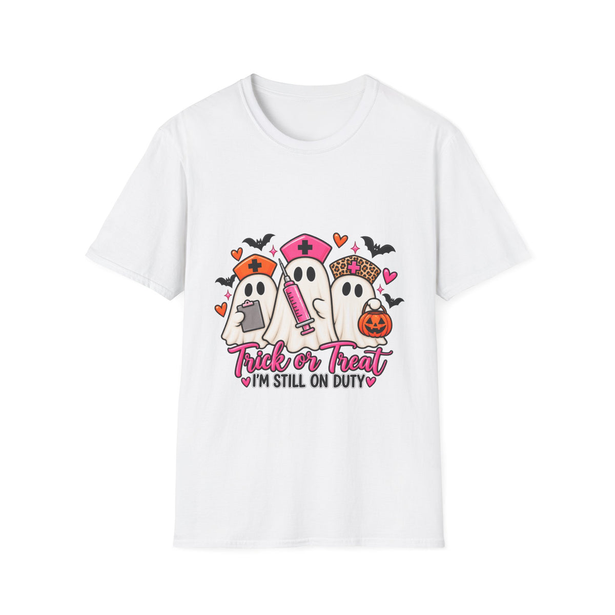 Halloween Nurse Ghosts T-Shirt – “Trick or Treat I’m Still On Duty”