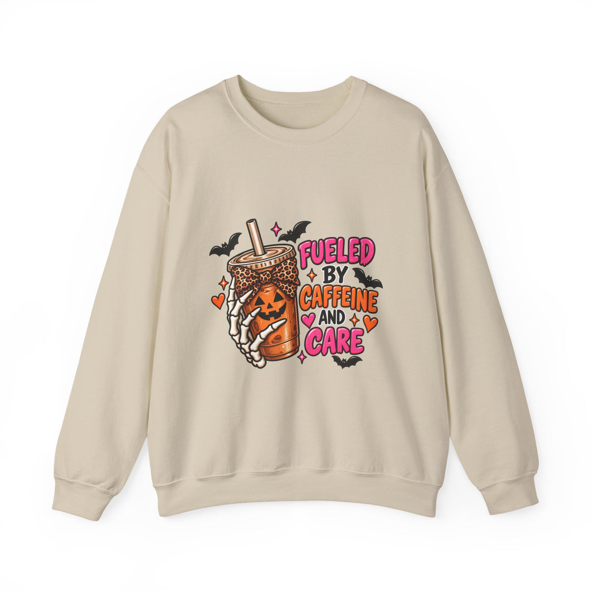Halloween 'Fueled by Caffeine and Care' Sweatshirt