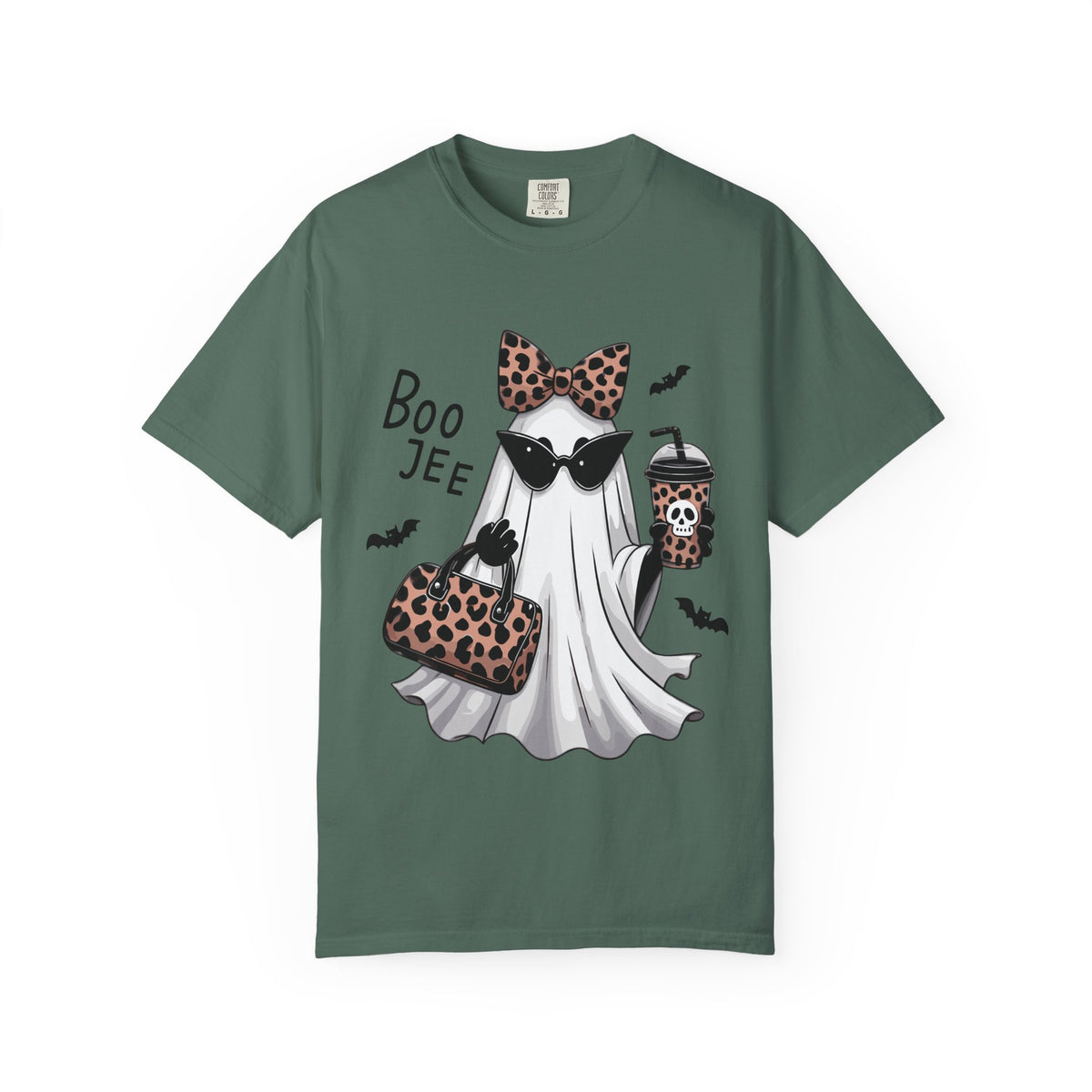 Boo Jee Leopard Ghost T‑Shirt — Cute Halloween Graphic Tee