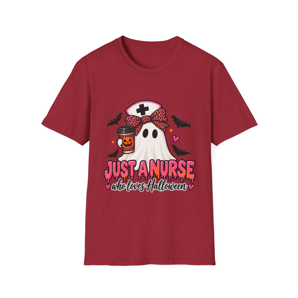 Halloween Nurse T‑Shirt – “Just a Nurse Who Loves Halloween” Ghost Design