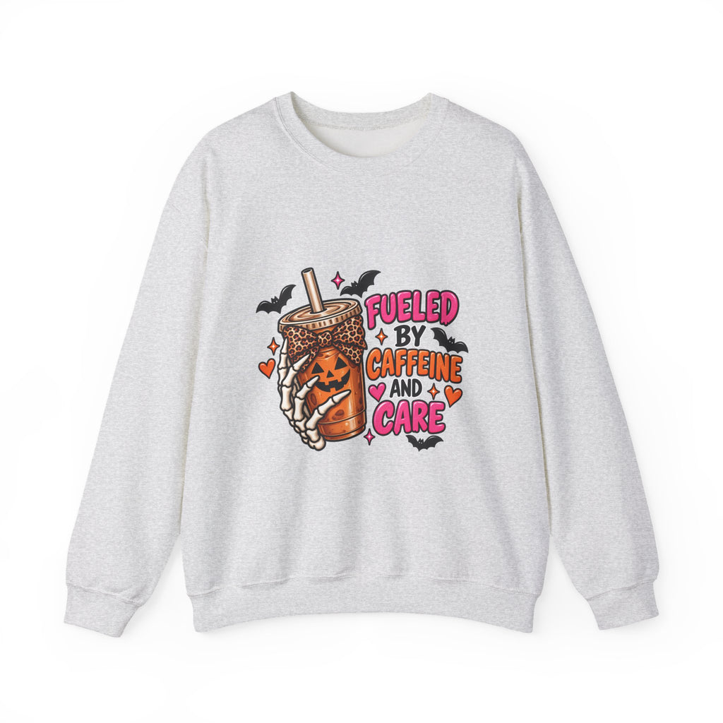 Halloween 'Fueled By Caffeine and Care' Sweatshirt
