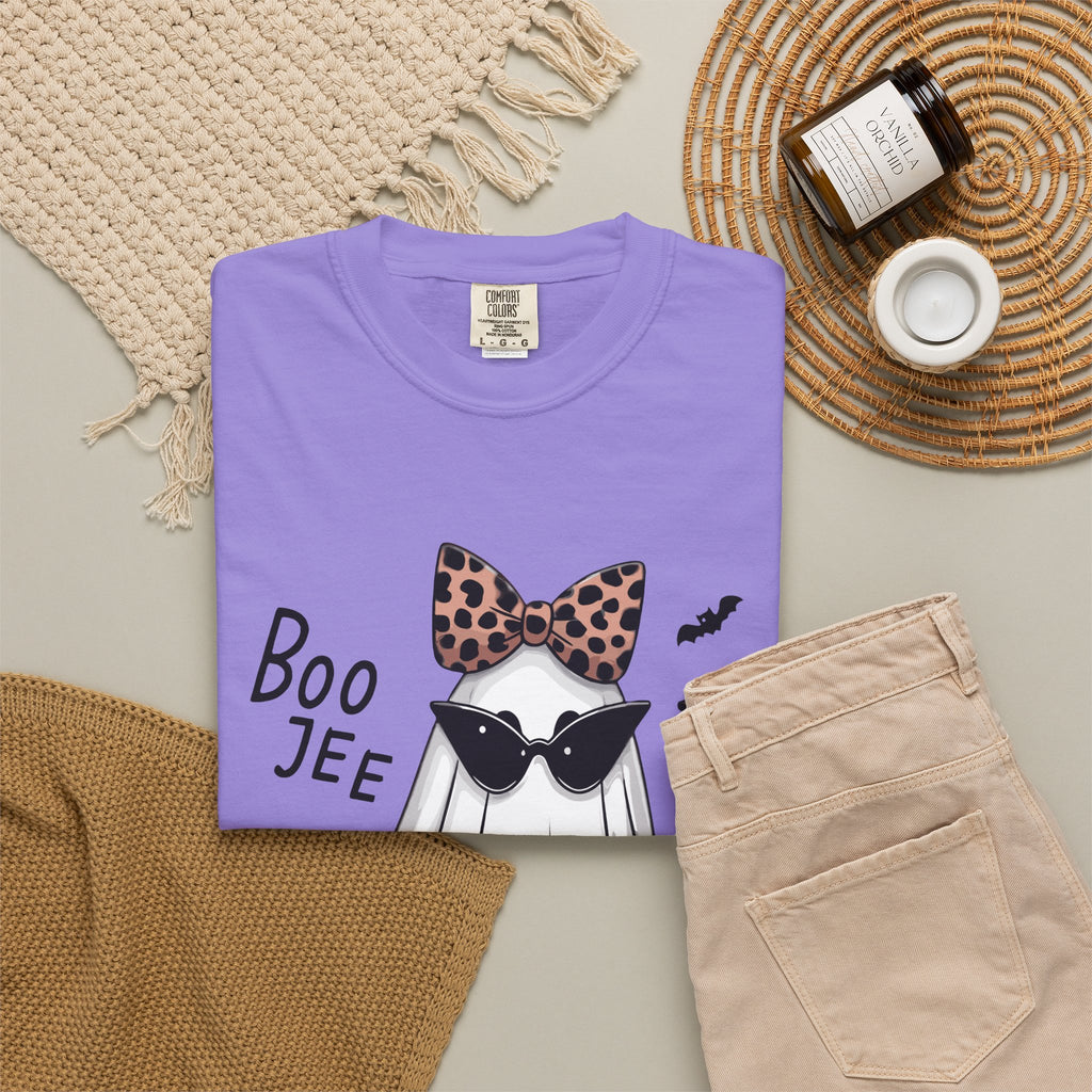 Boo Jee Leopard Ghost T‑Shirt — Cute Halloween Graphic Tee