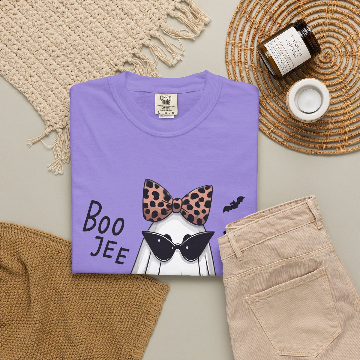 Boo Jee Leopard Ghost T‑Shirt — Cute Halloween Graphic Tee