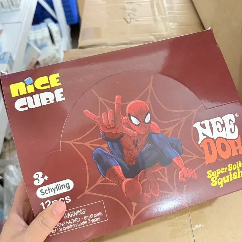 Needoh Spider Man Square Maltose Stress Relief Toy