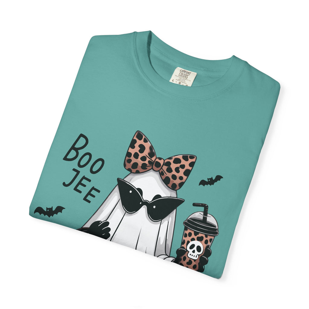 Boo Jee Leopard Ghost T‑Shirt — Cute Halloween Graphic Tee