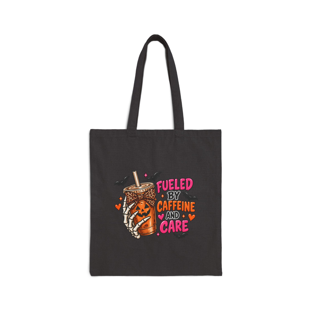 Tote Bag — "Fueled by Caffeine and Care" Coffee Halloween Tote