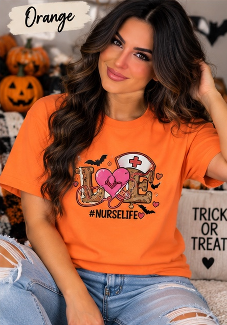 Nurse Life Love Graphic T-Shirt — #NURSELIFE Heart Stethoscope Design