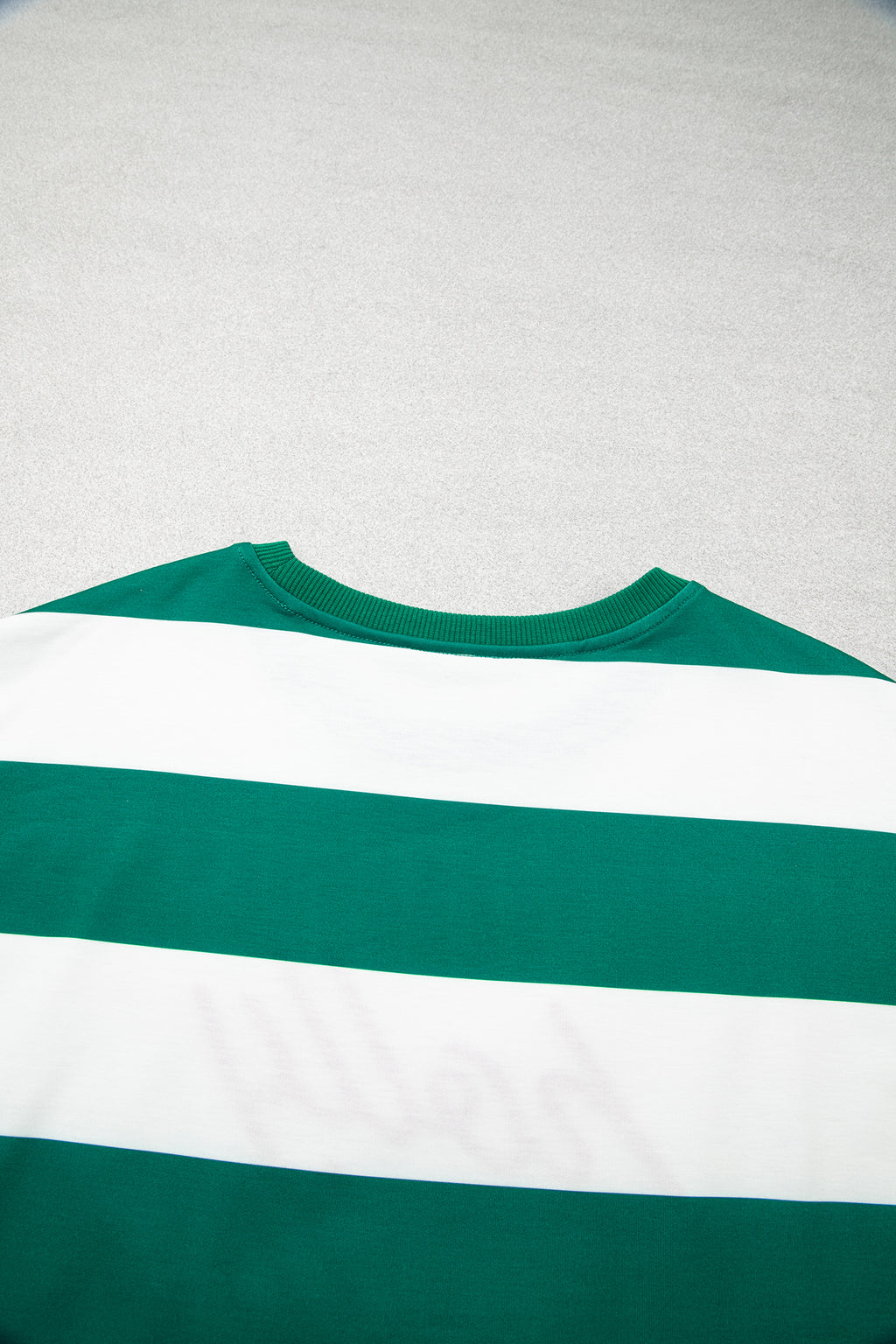 Green Stripe holly jolly Letter Embroidered Pullover Sweatshirt