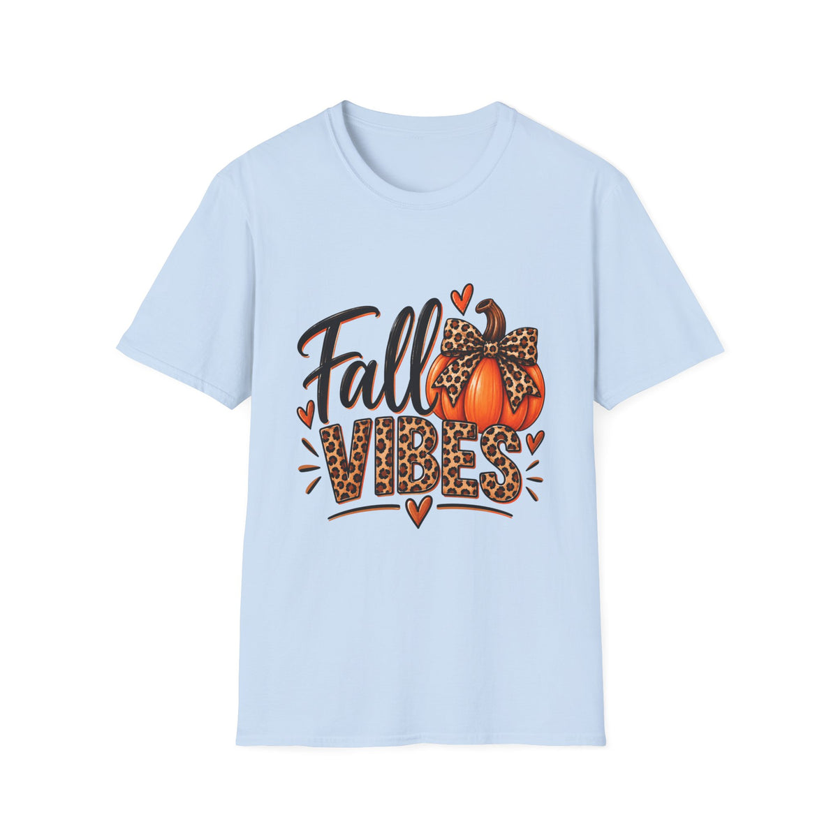 Fall Vibes T-Shirt — Leopard Pumpkin Graphic Tee