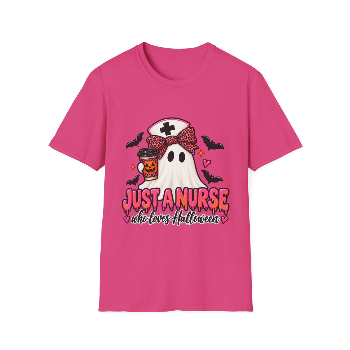 Halloween Nurse T‑Shirt – “Just a Nurse Who Loves Halloween” Ghost Design