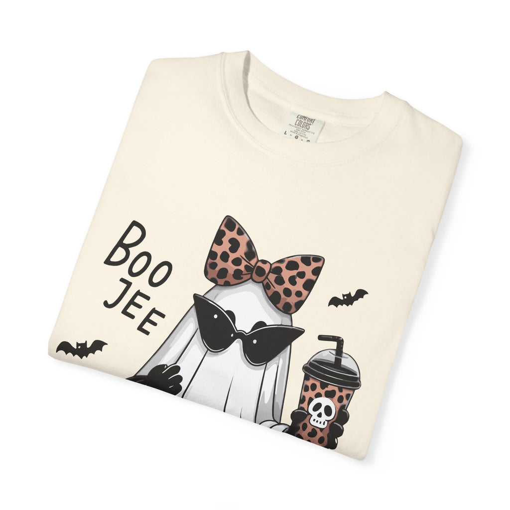 Boo Jee Leopard Ghost T‑Shirt — Cute Halloween Graphic Tee