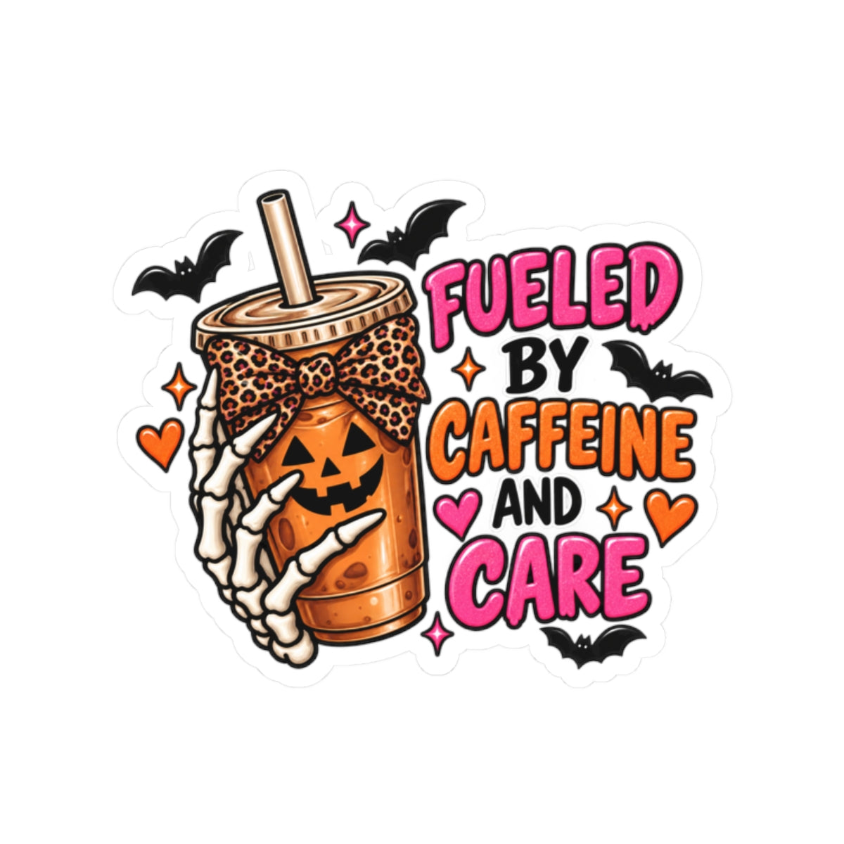 Fuelled by Caffeine and Care Halloween Sticker