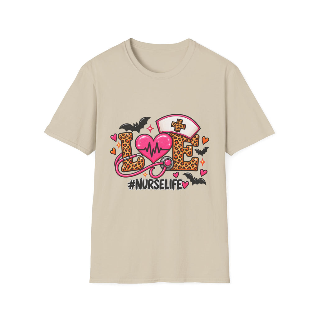 Nurse Life Love Graphic T-Shirt — #NURSELIFE Heart Stethoscope Design