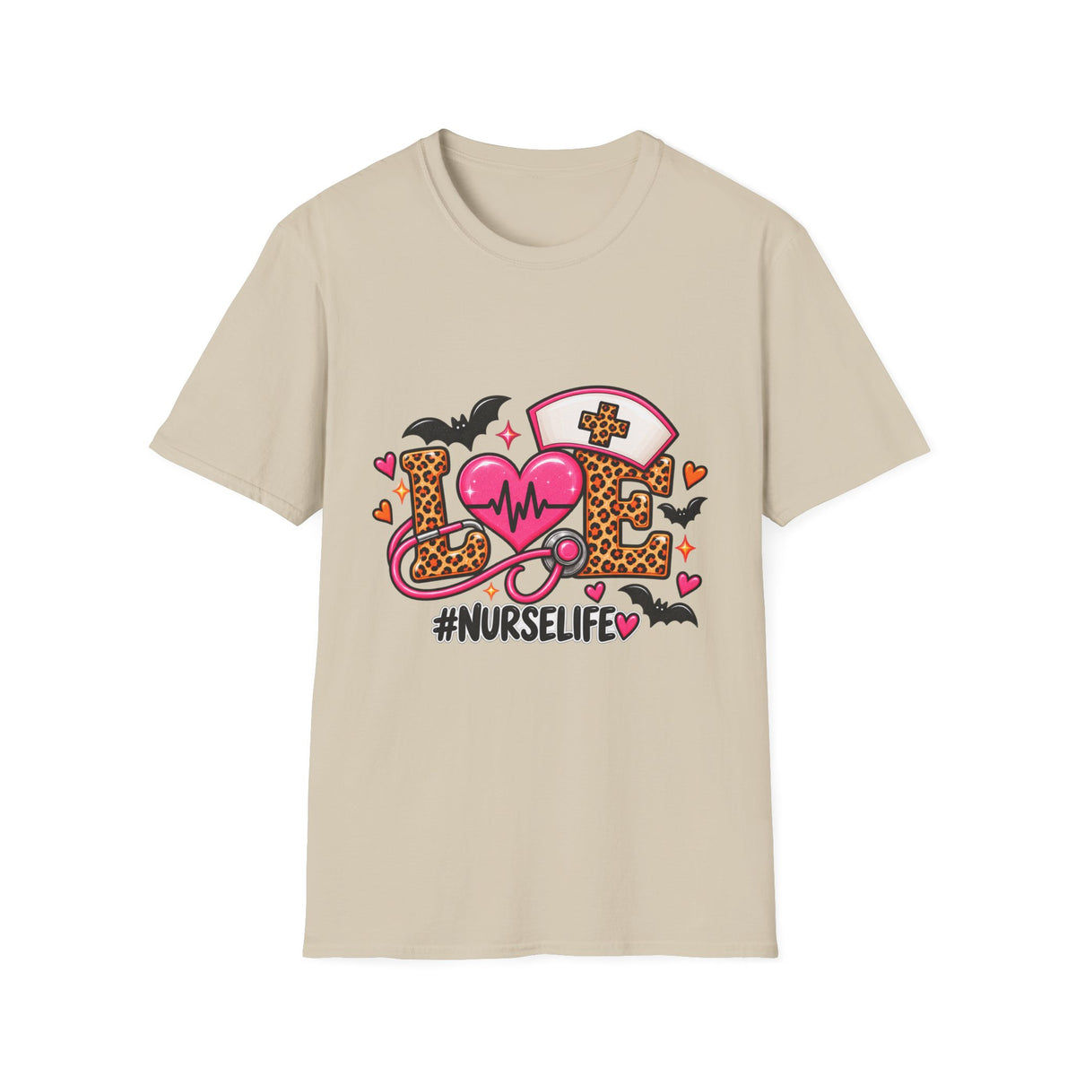 Nurse Life Love Graphic T-Shirt — #NURSELIFE Heart Stethoscope Design