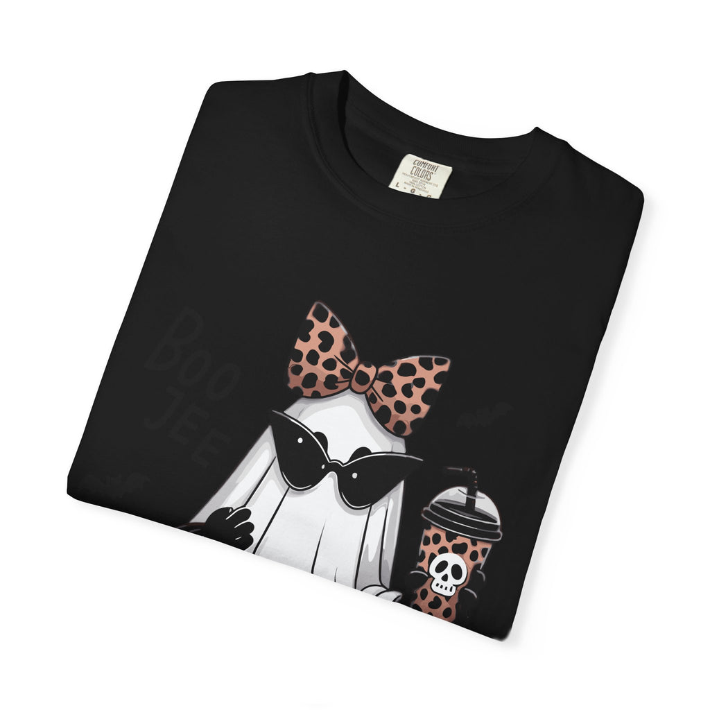 Boo Jee Leopard Ghost T‑Shirt — Cute Halloween Graphic Tee