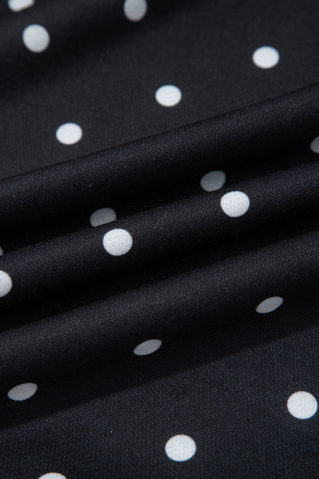 Blue Polka Dot Print Metal Button Collar Casual Pullover Sweatshirt