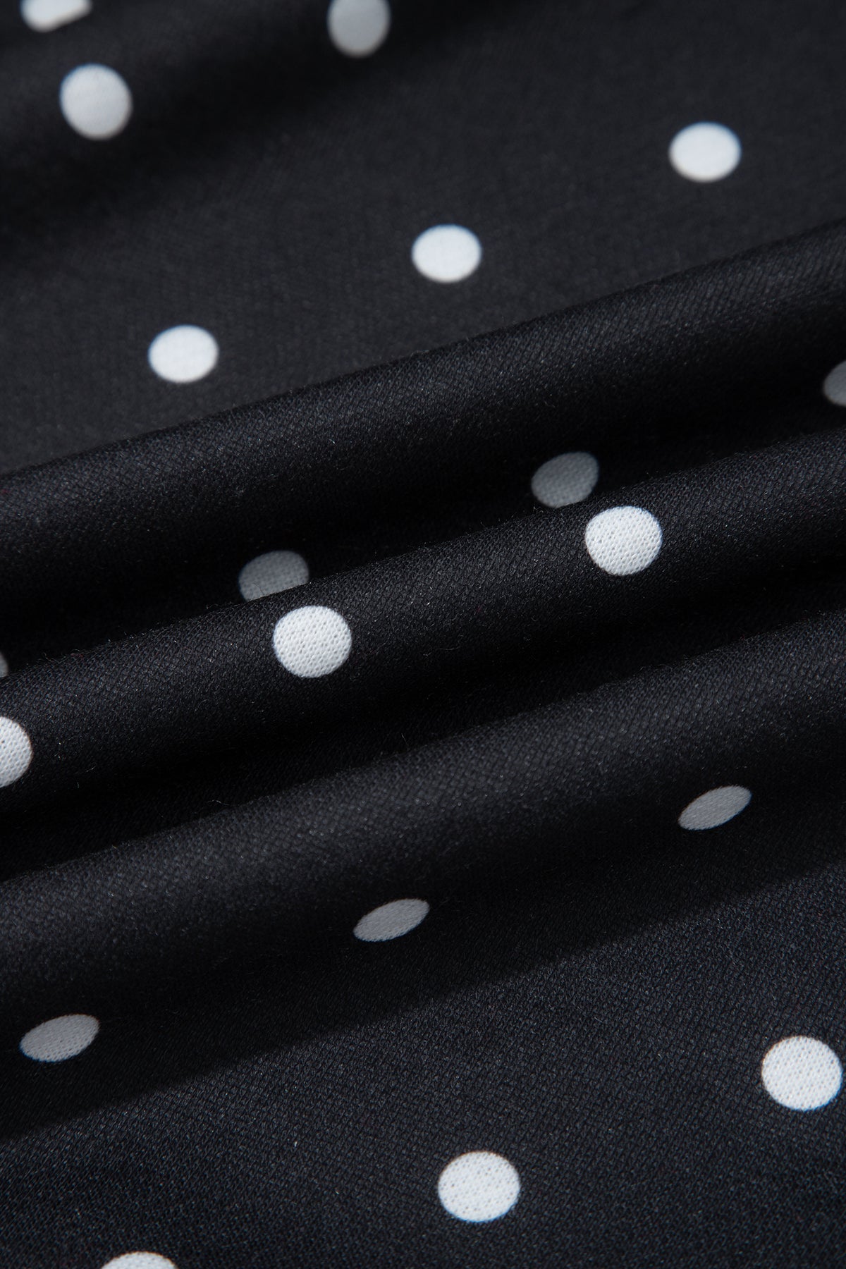 Blue Polka Dot Print Metal Button Collar Casual Pullover Sweatshirt