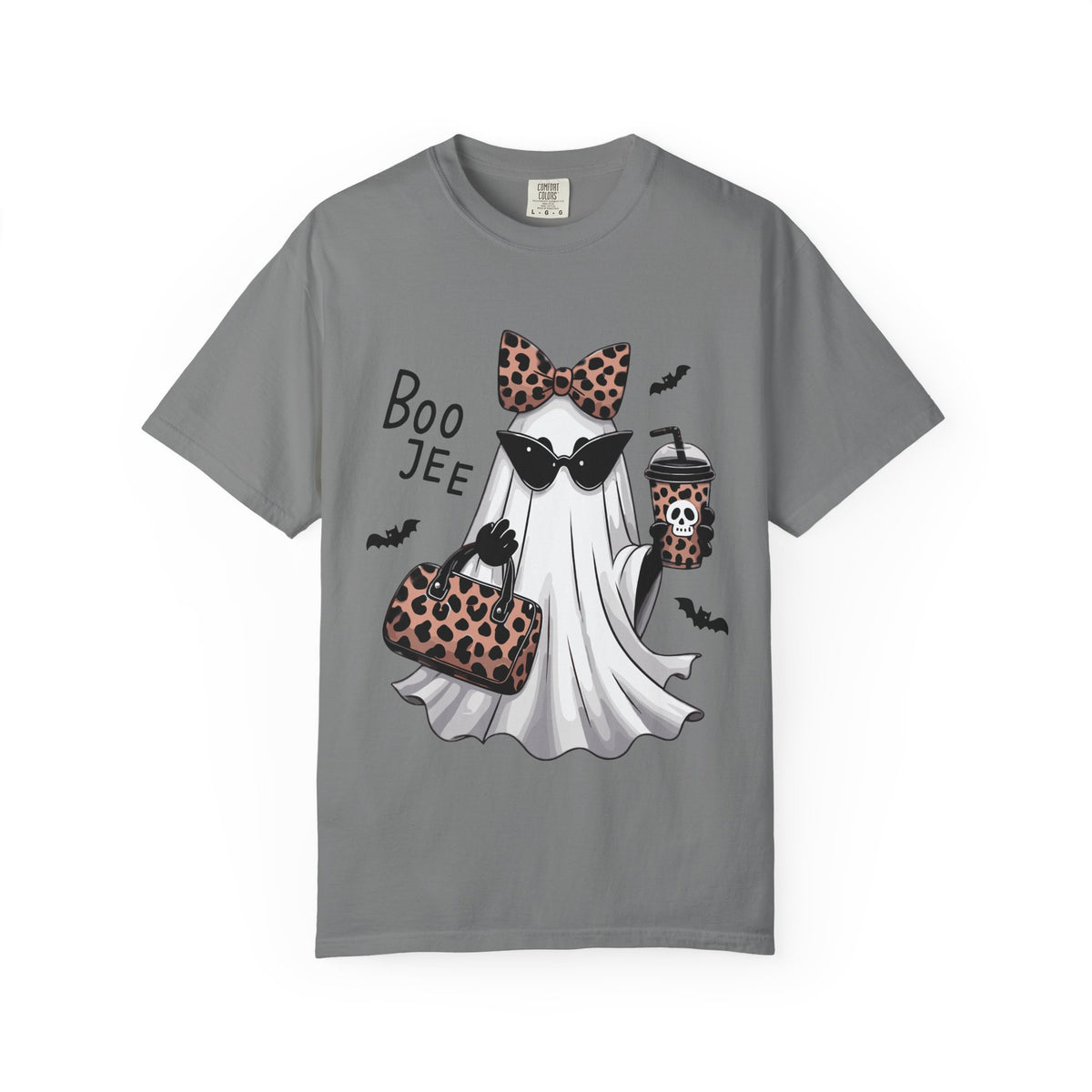 Boo Jee Leopard Ghost T‑Shirt — Cute Halloween Graphic Tee