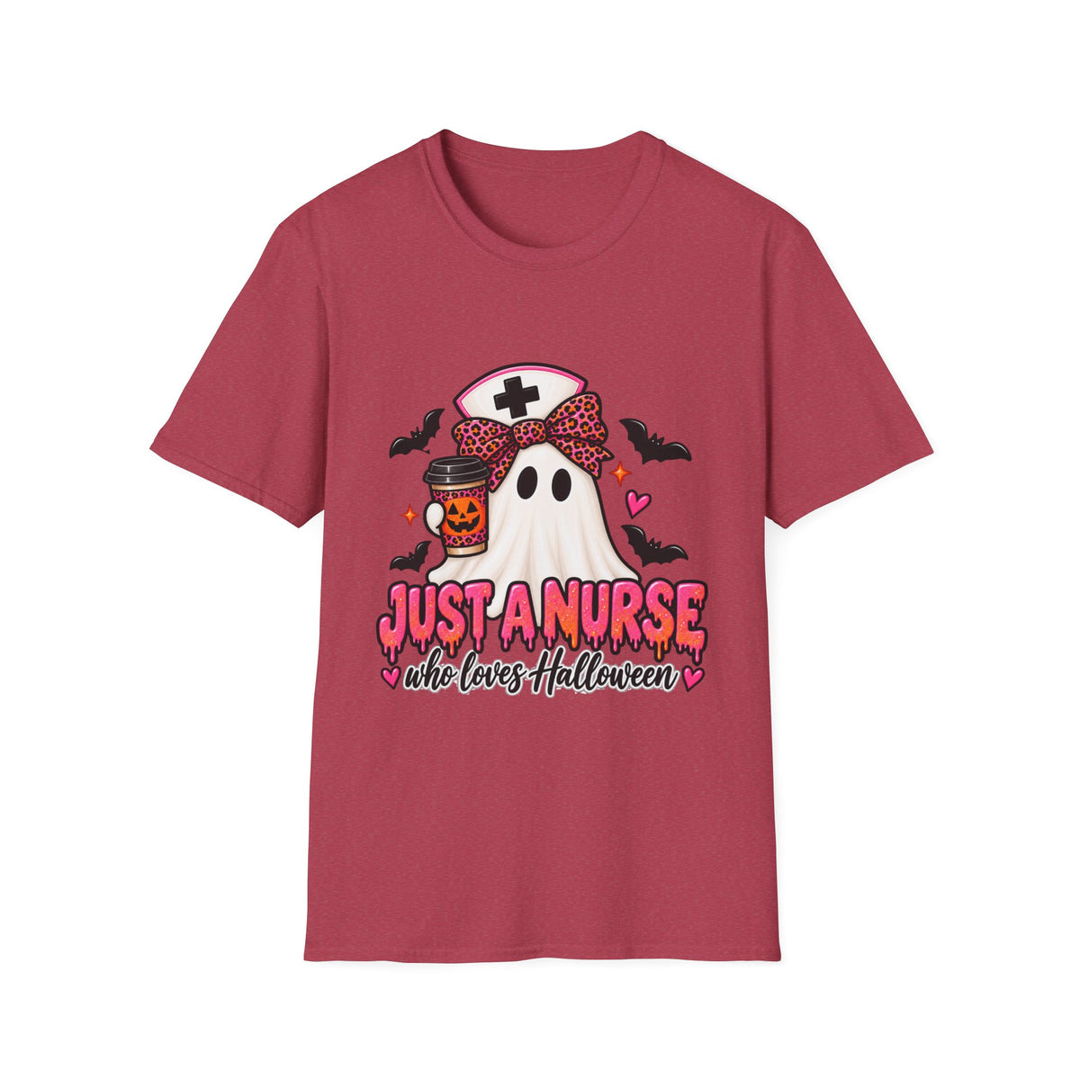 Halloween Nurse T‑Shirt – “Just a Nurse Who Loves Halloween” Ghost Design