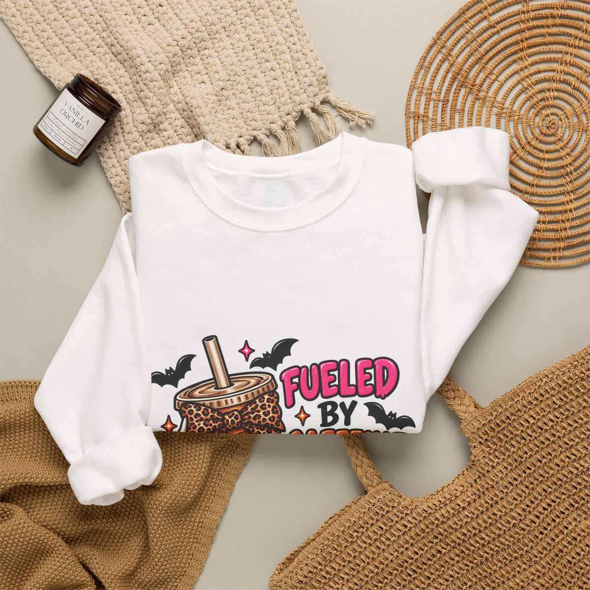 Halloween 'Fueled By Caffeine and Care' Sweatshirt