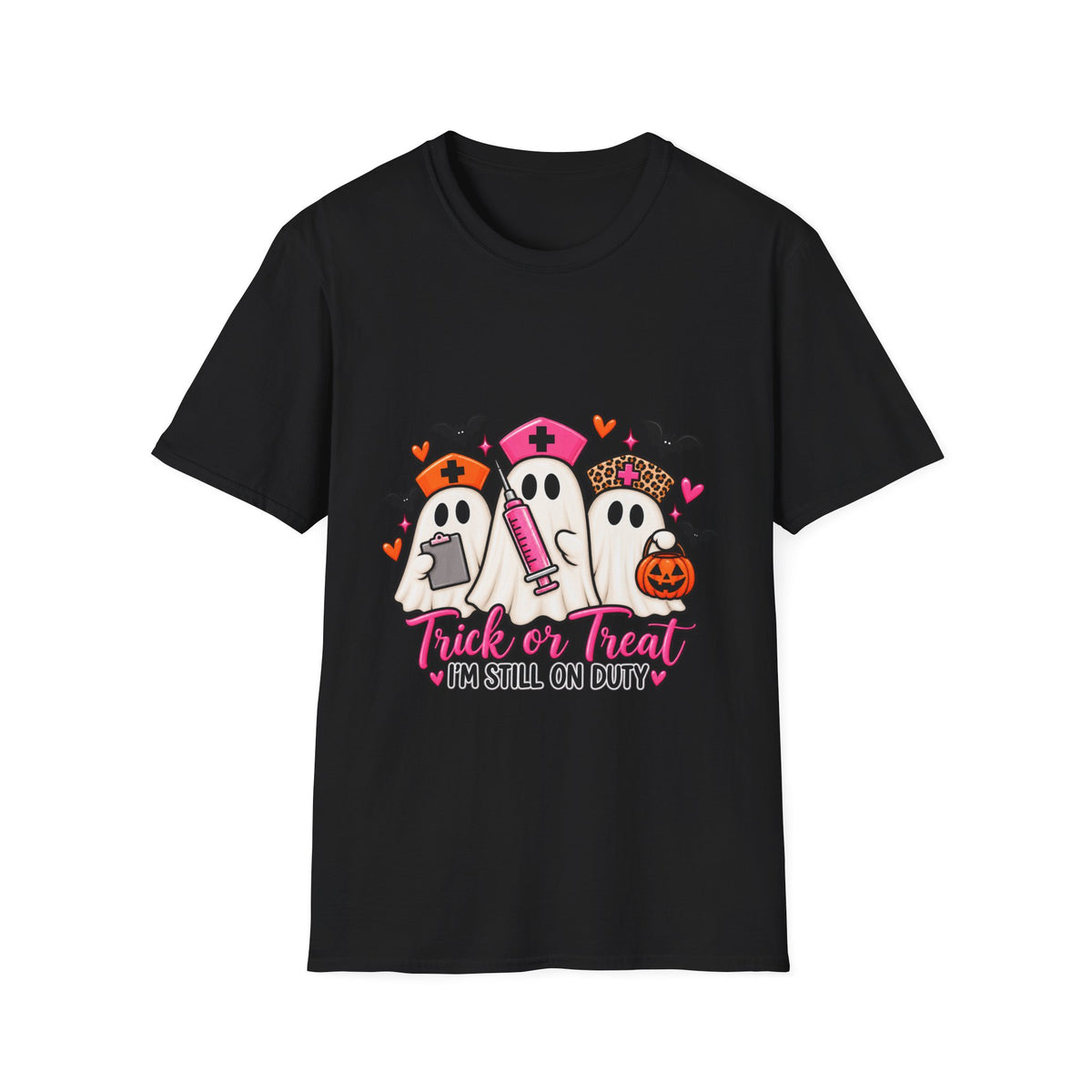 Halloween Nurse Ghosts T-Shirt – “Trick or Treat I’m Still On Duty”