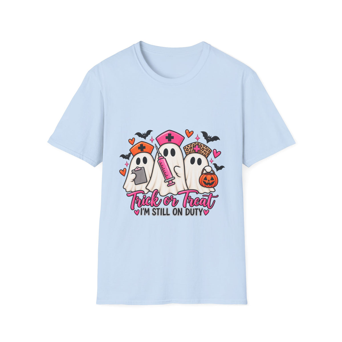 Halloween Nurse Ghosts T-Shirt – “Trick or Treat I’m Still On Duty”