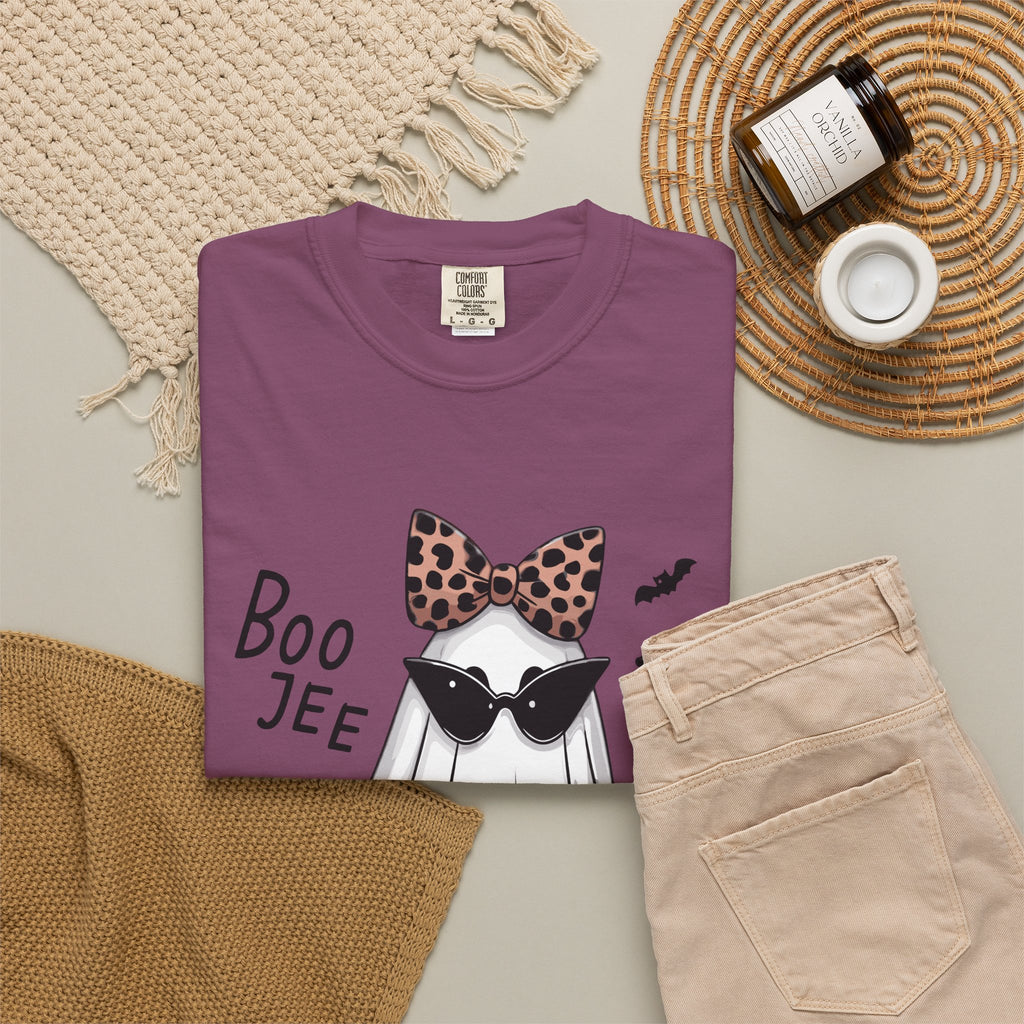 Boo Jee Leopard Ghost T‑Shirt — Cute Halloween Graphic Tee
