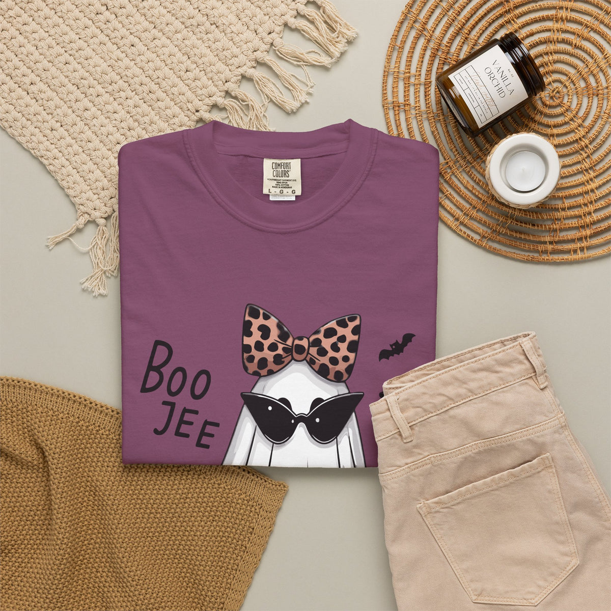 Boo Jee Leopard Ghost T‑Shirt — Cute Halloween Graphic Tee