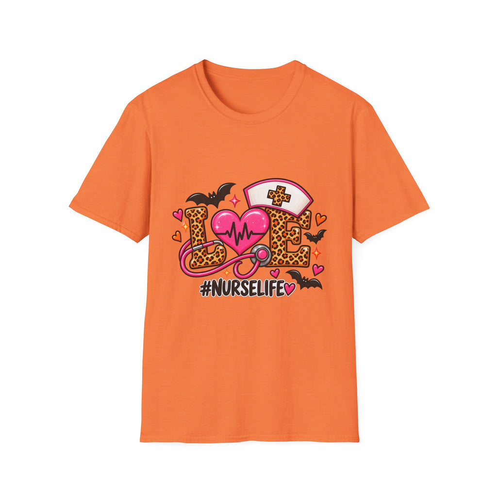 Nurse Life Love Graphic T-Shirt — #NURSELIFE Heart Stethoscope Design