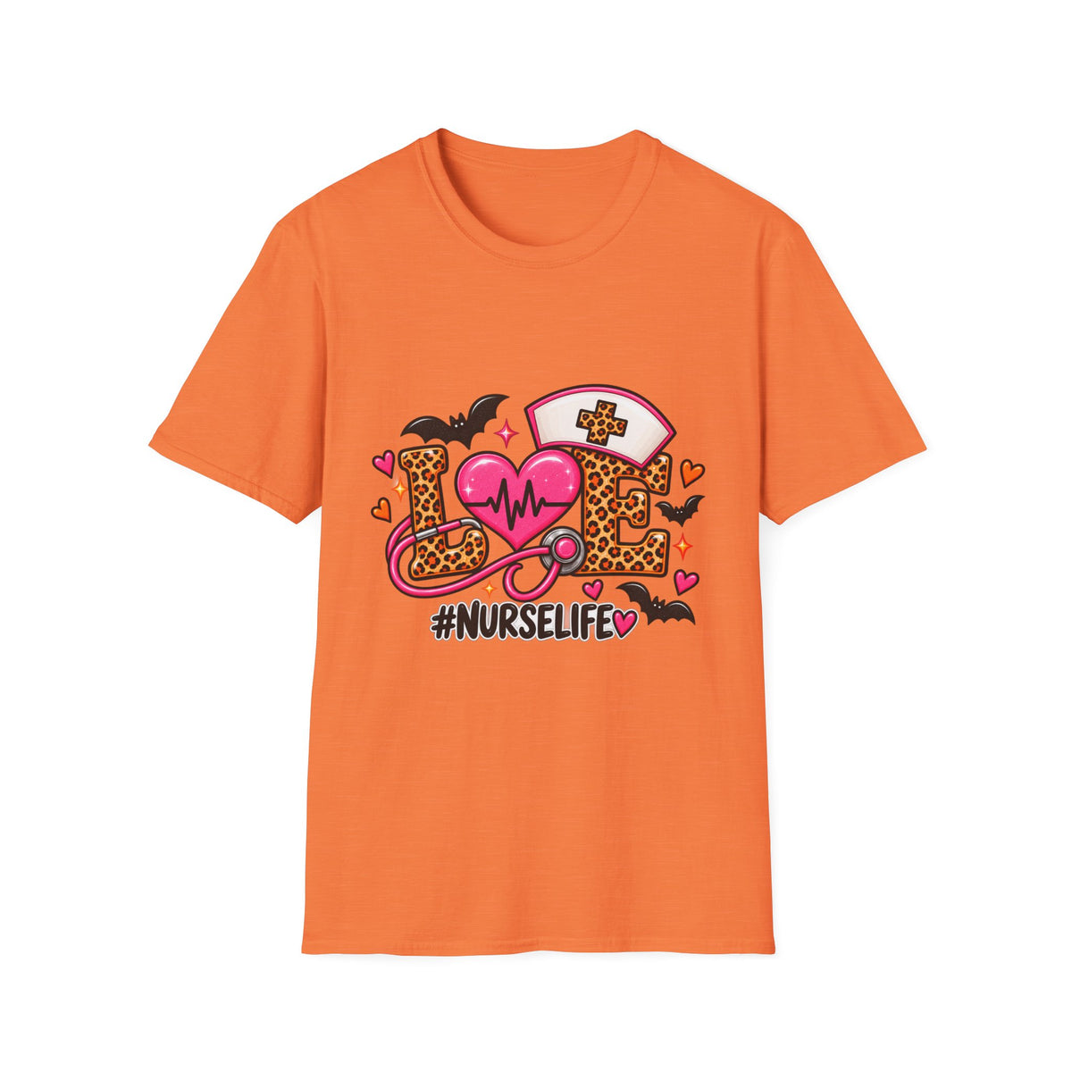 Nurse Life Love Graphic T-Shirt — #NURSELIFE Heart Stethoscope Design