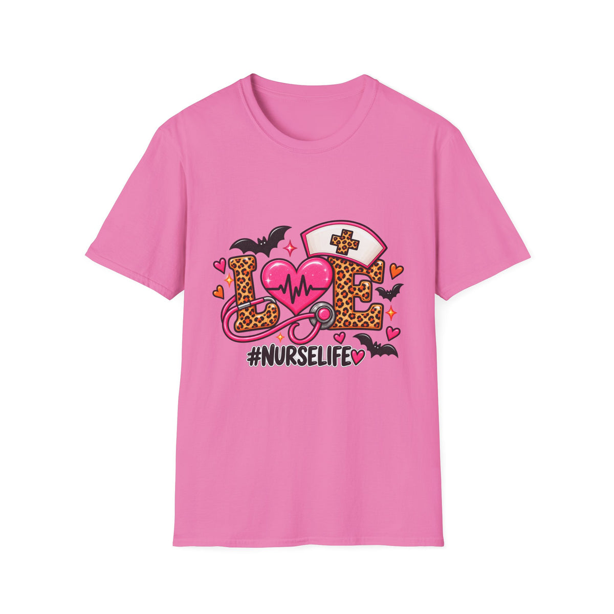 Nurse Life Love Graphic T-Shirt — #NURSELIFE Heart Stethoscope Design