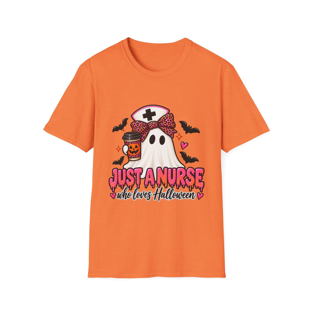 Halloween Nurse T‑Shirt – “Just a Nurse Who Loves Halloween” Ghost Design