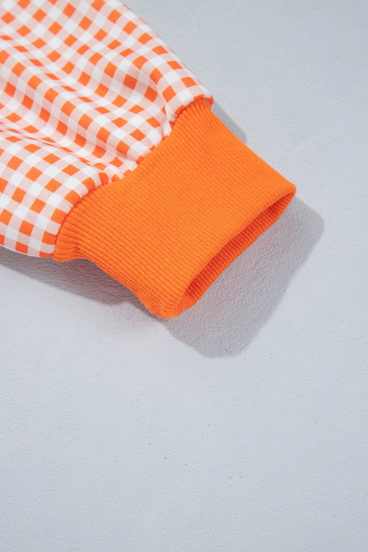 Carrot Gingham Plaid Oversized Pullover Sweatshirt