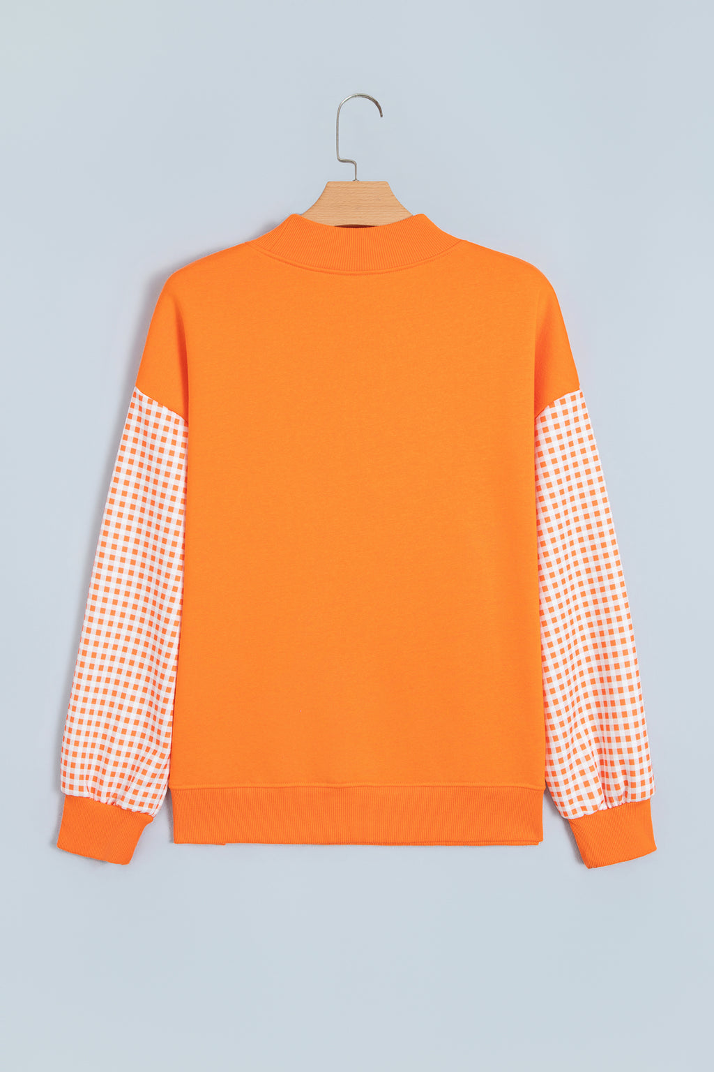 Carrot Gingham Plaid Oversized Pullover Sweatshirt