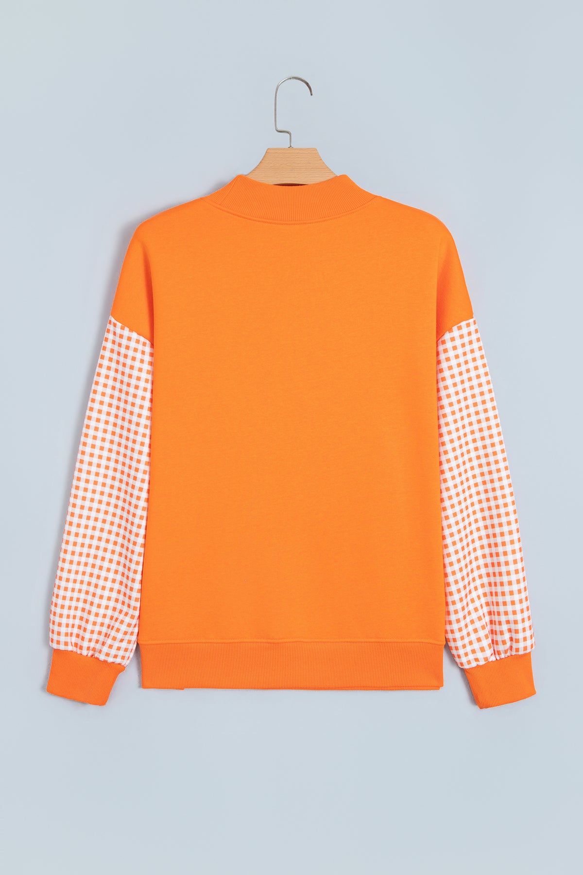 Carrot Gingham Plaid Oversized Pullover Sweatshirt