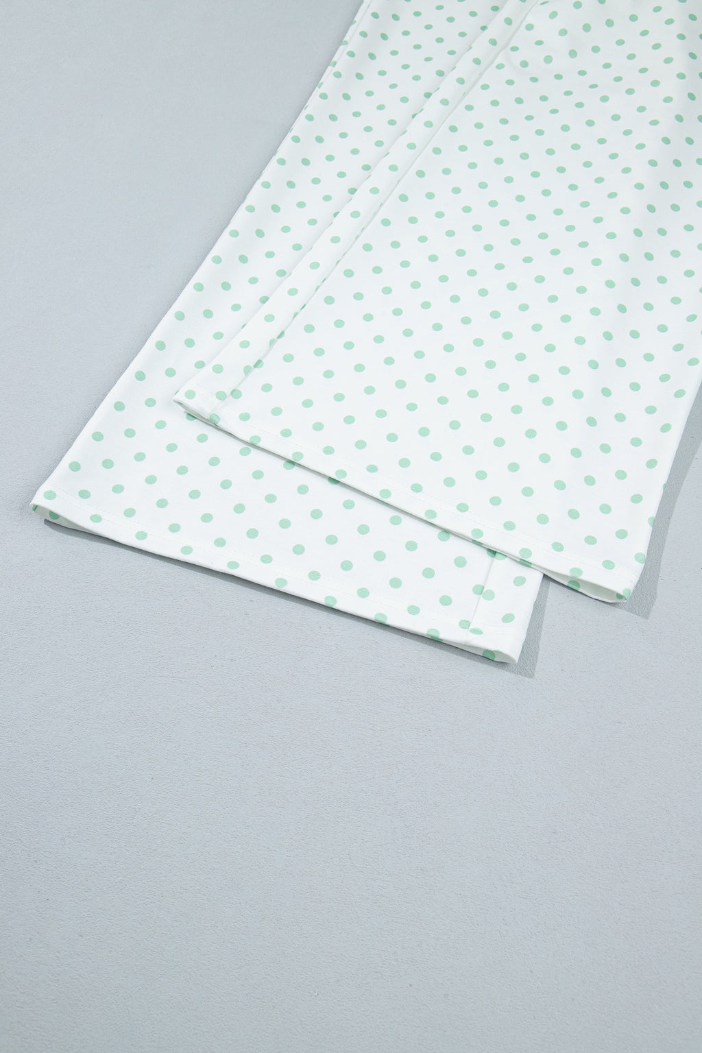 Pink Polka Dot Patchwork Colorblock Long Sleeve Casual Two Piece Pants Set